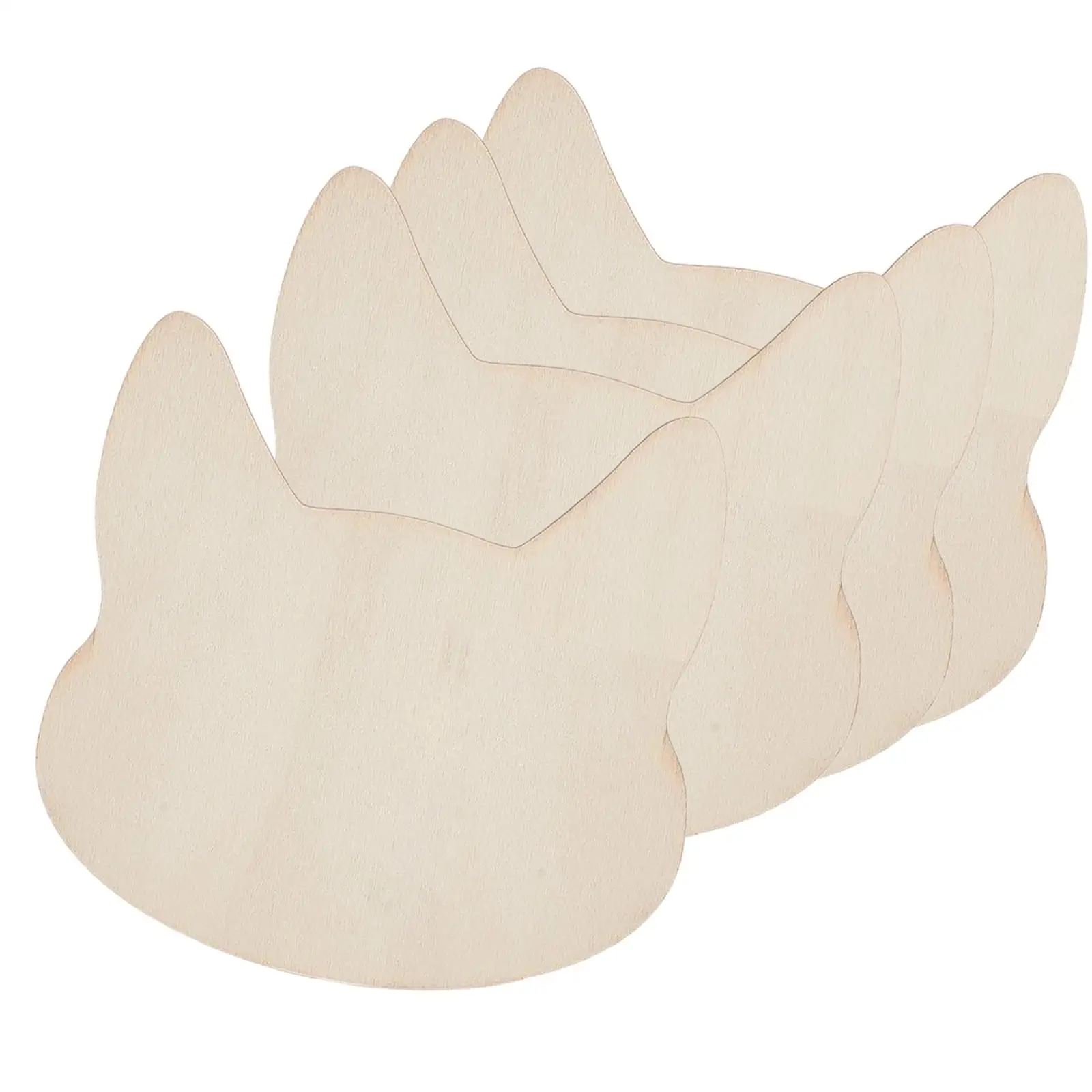 Unfinished Wooden Cat Crafts Blank Wood Pieces for Painting Drawing DIY Projects for Home Decoration