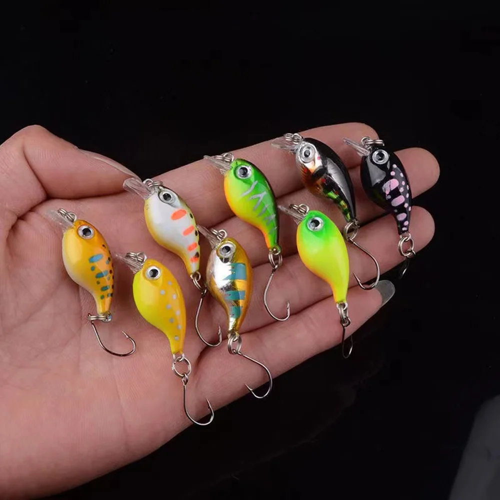 8pcs Trout Lures With Single Hooks 2.1g 3.6cm Floating Surface Wobbler Crankbait Fishing Lures Set For Lake River Creeks Fishing