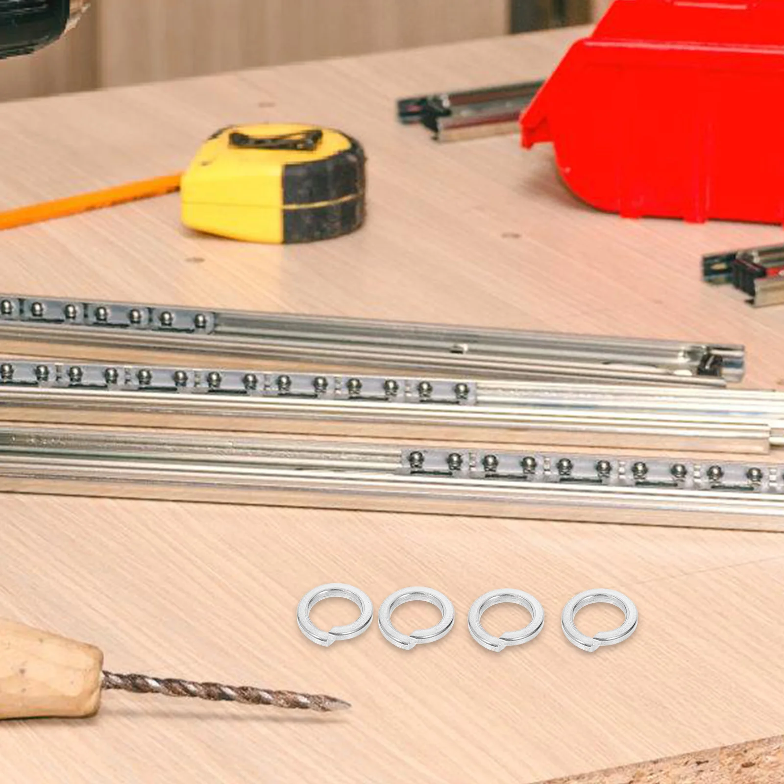 

100Pcs Stainless Steel Spring Lock Washer Split Design Washers for DIY Repair High Strength Metal Washer Set Reliable