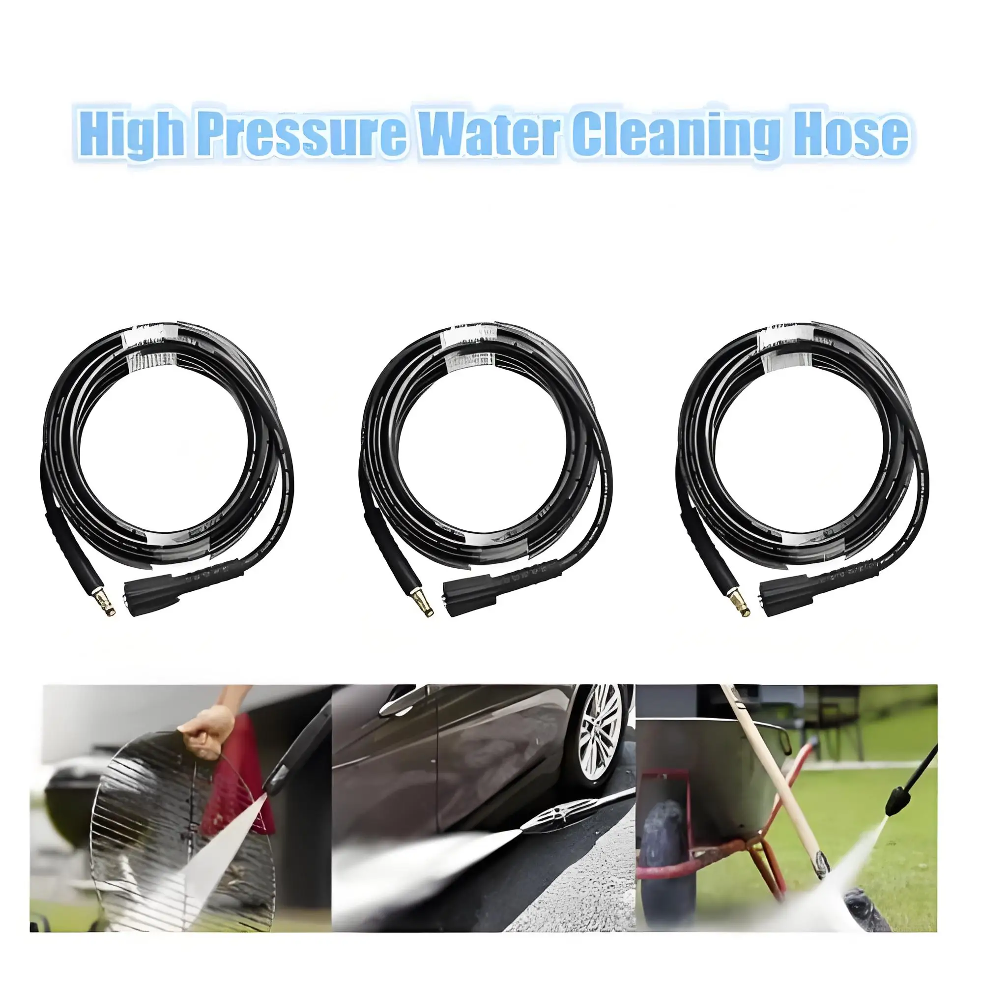 

Practical High Pressure Quick Coupling Hose Family Garden Commonly Used Tool To Cleaning Dirty Stuff Durable Easy To Use Tool