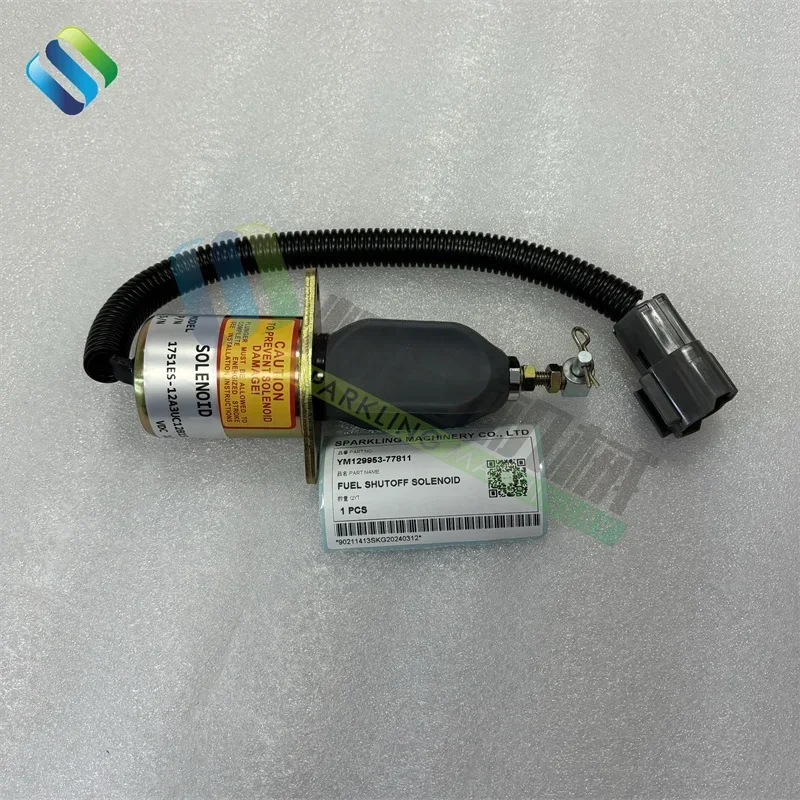 SKGM YM129953-77811 Fuel Shutoff Solenoid 4TNV94 4TNV98 Excavator Parts YM129953-77811