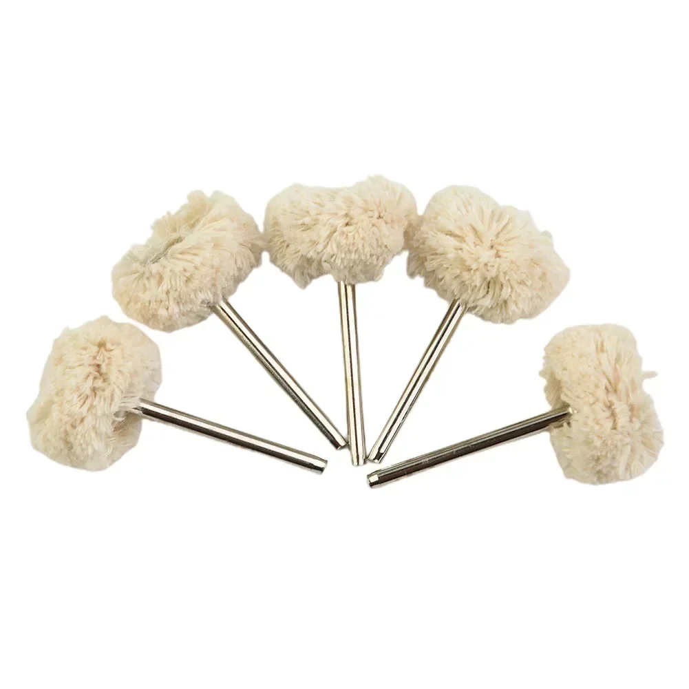 10 PCS Wool Wheel Polishing Brush Head With 3mm Shank Rod For Buffing Grinding Jewelry Metals Rotary Tool Abrasive Accessories