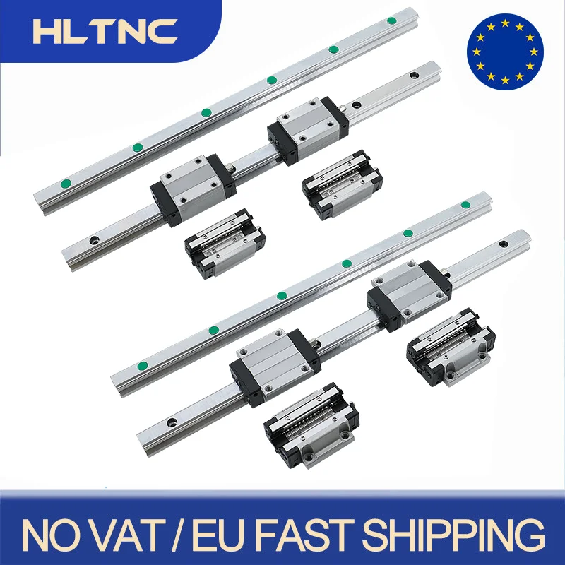 EU Shipped 2 Pcs HGR15 HGR20 Linear Guide Rails + 4 Pcs HGH15CA HGW15CC HGH20CA HGW20CC Block Carriages For CNC Milling Router