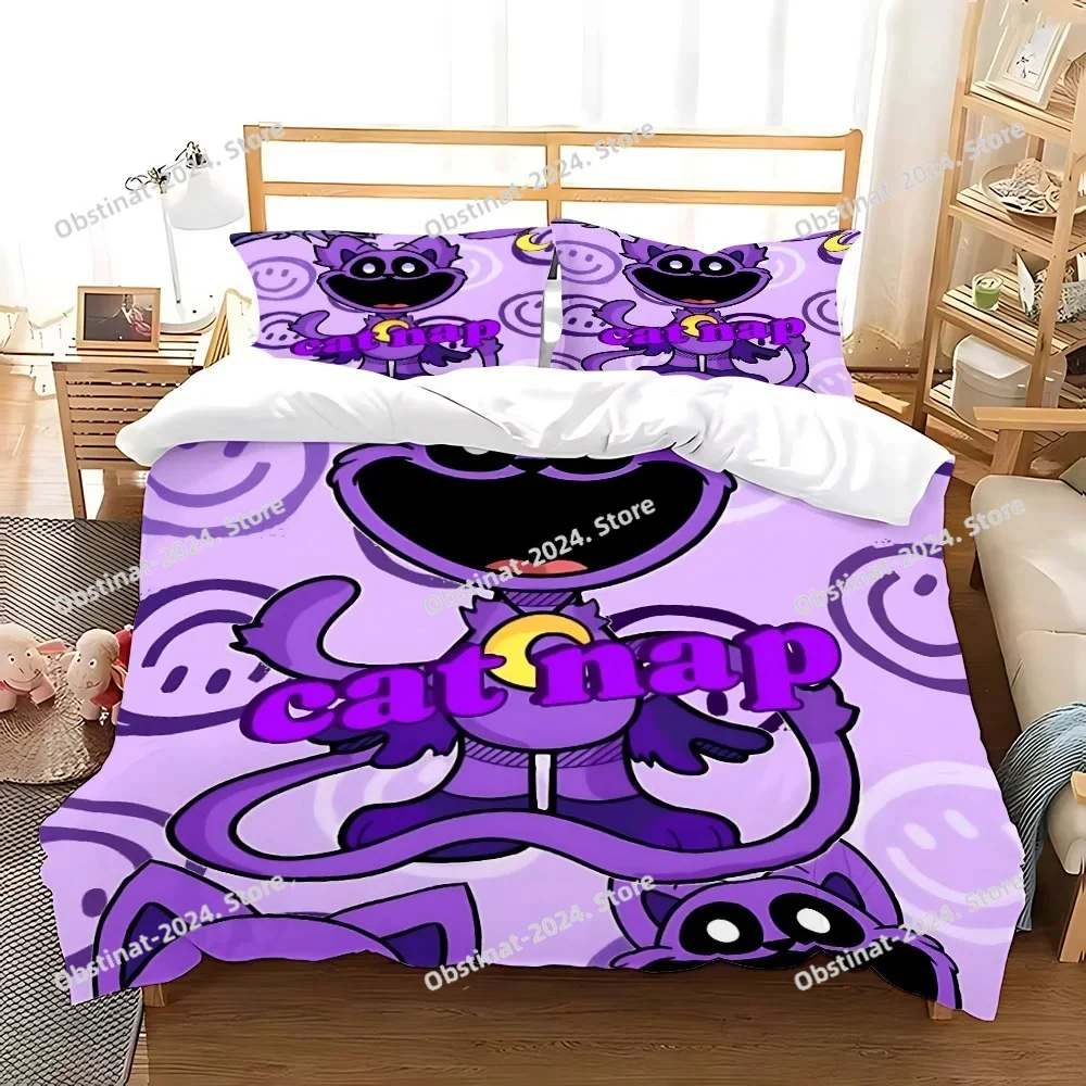 

3d Print Game CatNap X DogDay Bedding Set Printed Bed Set Duvet Cover Sheet Pillowcase Bed Soft Quilt Cover Full Queen King Size