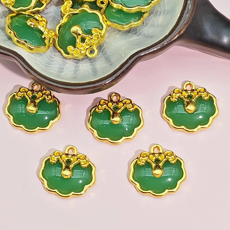 20pc Set Alloy Glaze Peace Buckle Jade Buckle Pendant HandmadediyWoven Bracelet Small Material