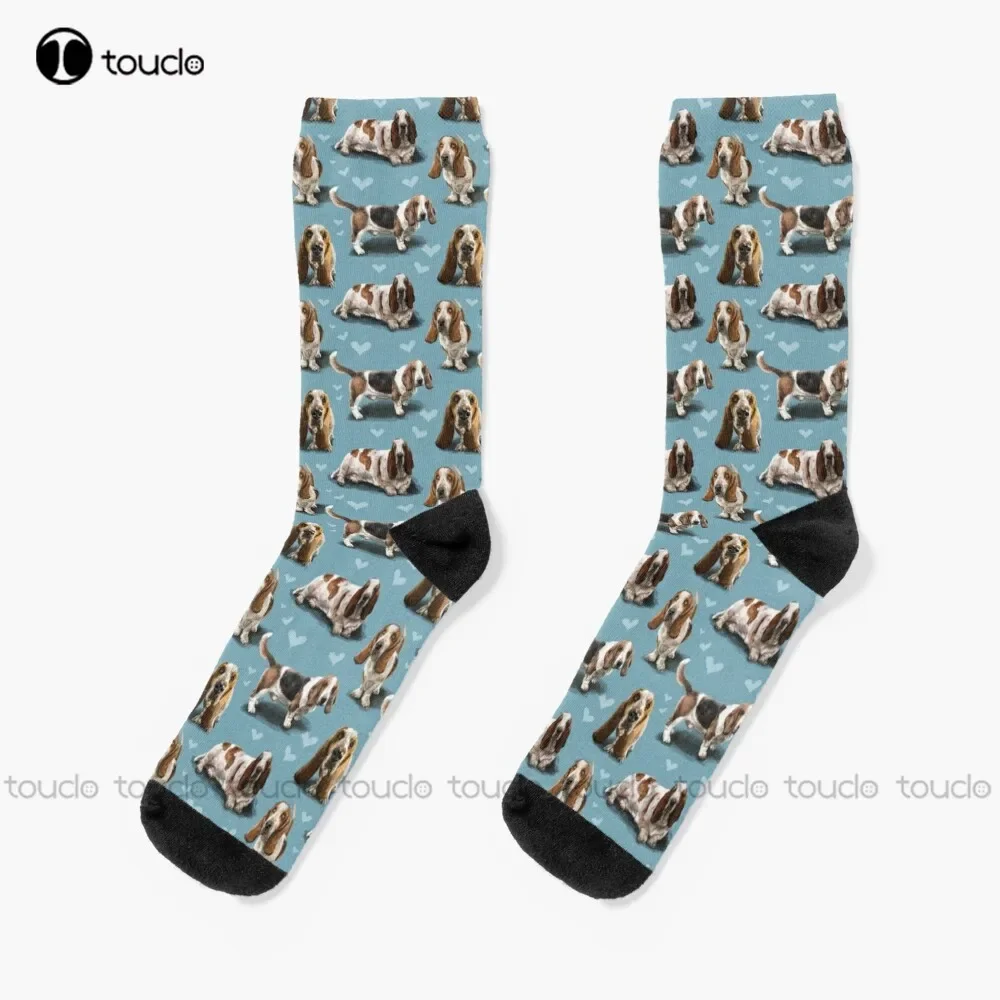 

The Basset Hound Dog Sniffer Nose Socks Winter Socks For Women Personalized Custom Unisex Adult Teen Youth Socks Fashion New