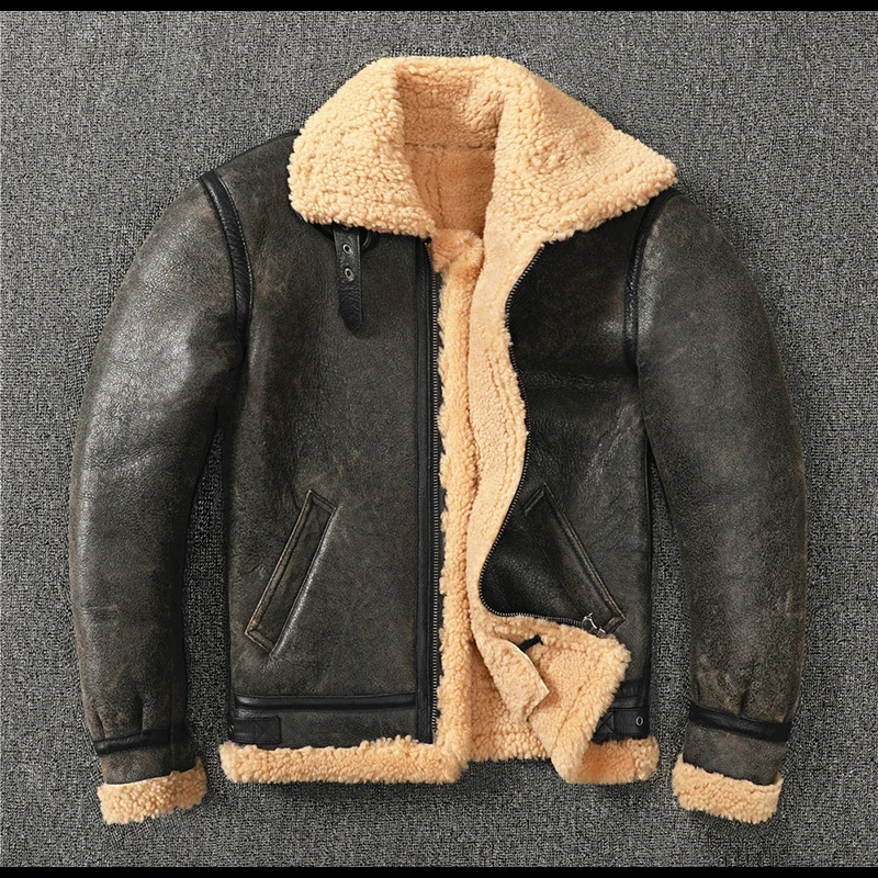 

Nature Fur Men Original Sheepskin Fur Genuine Leather Jacket Men's Wool Fur Coat Short Top Man Winter Coat 2022 Oversize Jaqueta