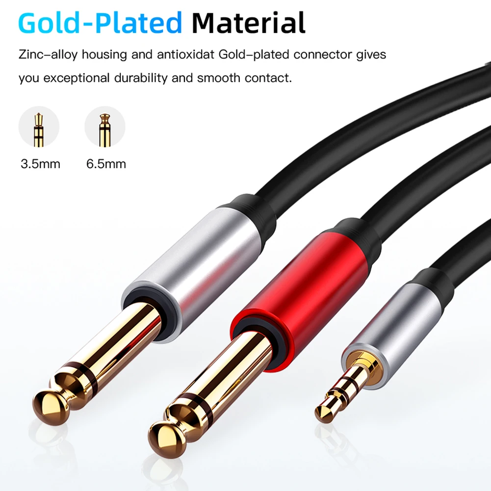 

Jack 3.5mm to 6.35mm Adapter Audio Cable for Mixer Amplifier CD Player Speaker 6.5mm 3.5 Splitter Jack Male Audio Cable