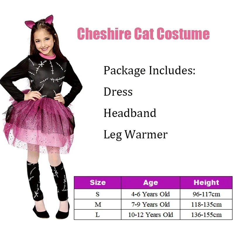 Lovely Miss Kitty Cat dress up girl pink cat child Halloween costume