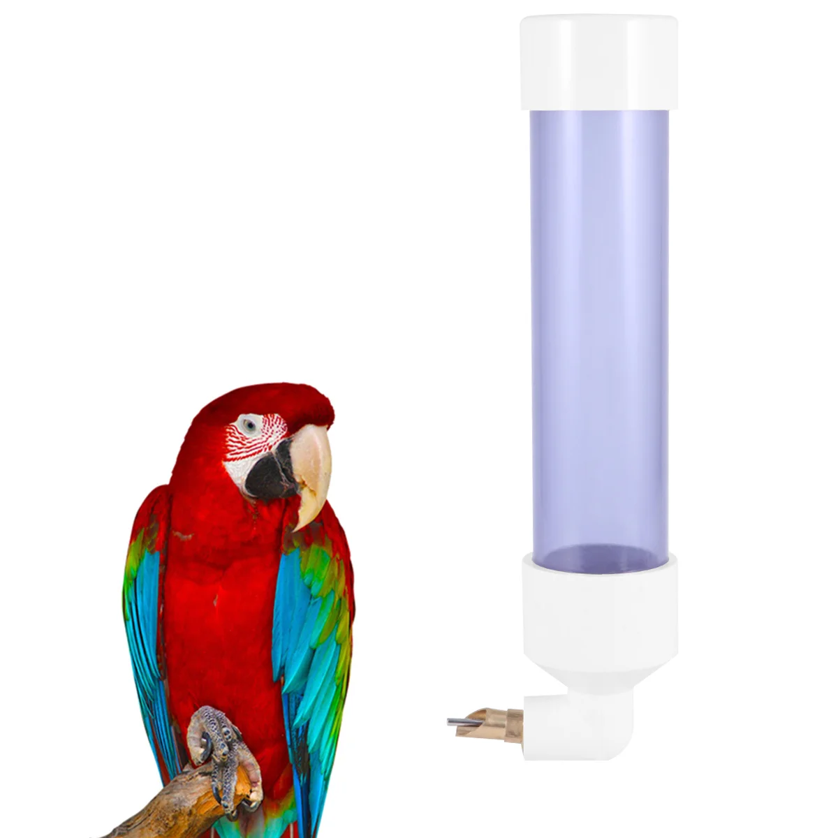 

Plastic Bottle Bird Water Fountain Automatic Feeding Blue Large Capacity Leakproof Water Dispenser Fits Parrot Parakeets