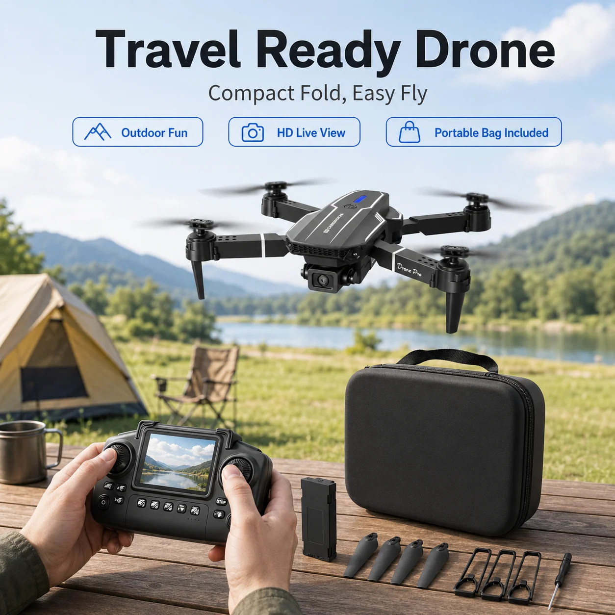 Drone Camera Mount - Drone pliable avec vol intelligent en