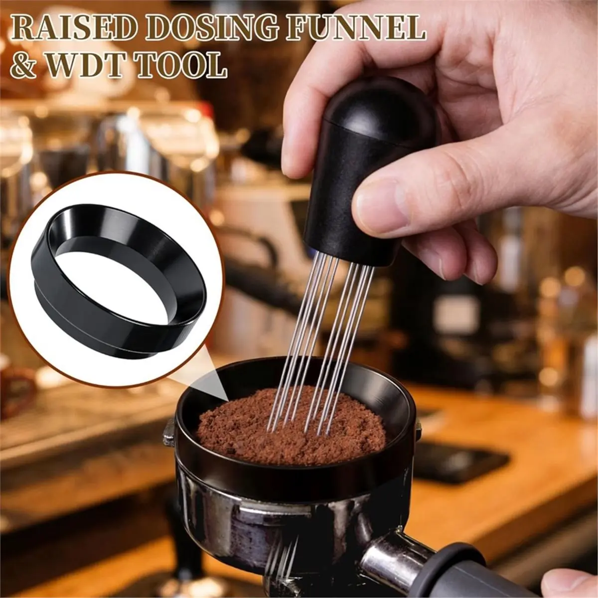 newA10R 9 PCS Espresso Accessories Kit with Tamper Station,Tamper, WDT Tool, Distributor, Coffee Tamper Set for 51mm Portafilter