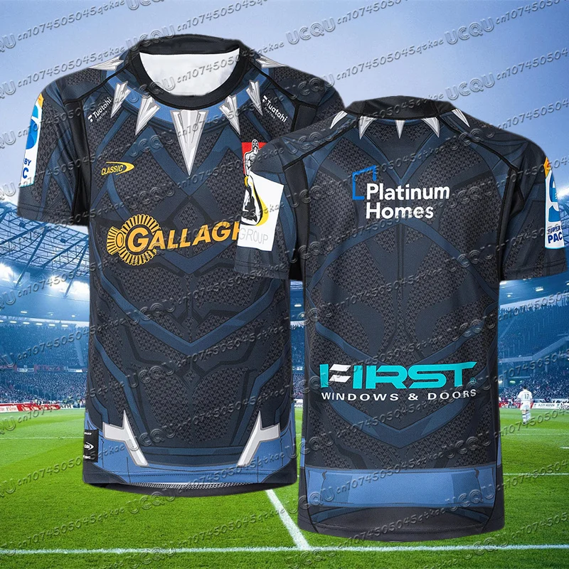 

Новое поступление 2025 года, мужская футбольная майка Chiefs с черной пантерой, женская и мужская спортивная быстросохнущая футболка большого размера, детская футболка для регби