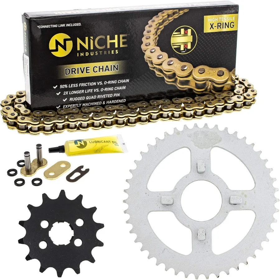 

Drive Sprocket Chain Combo for Honda XR80 XR75 Front 14 Tooth Rear 46 Tooth 420VMX XRing 100 Links Suitable for OffRoad Motorcy