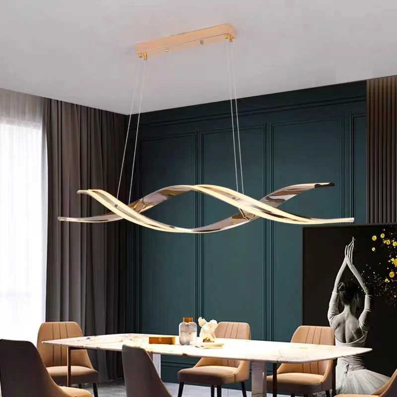 Modern Design LED Dining Table Chandelier for Kitchen Dining Room Pendant Lamp Home Decor Lighting Fixture Remote Dimming