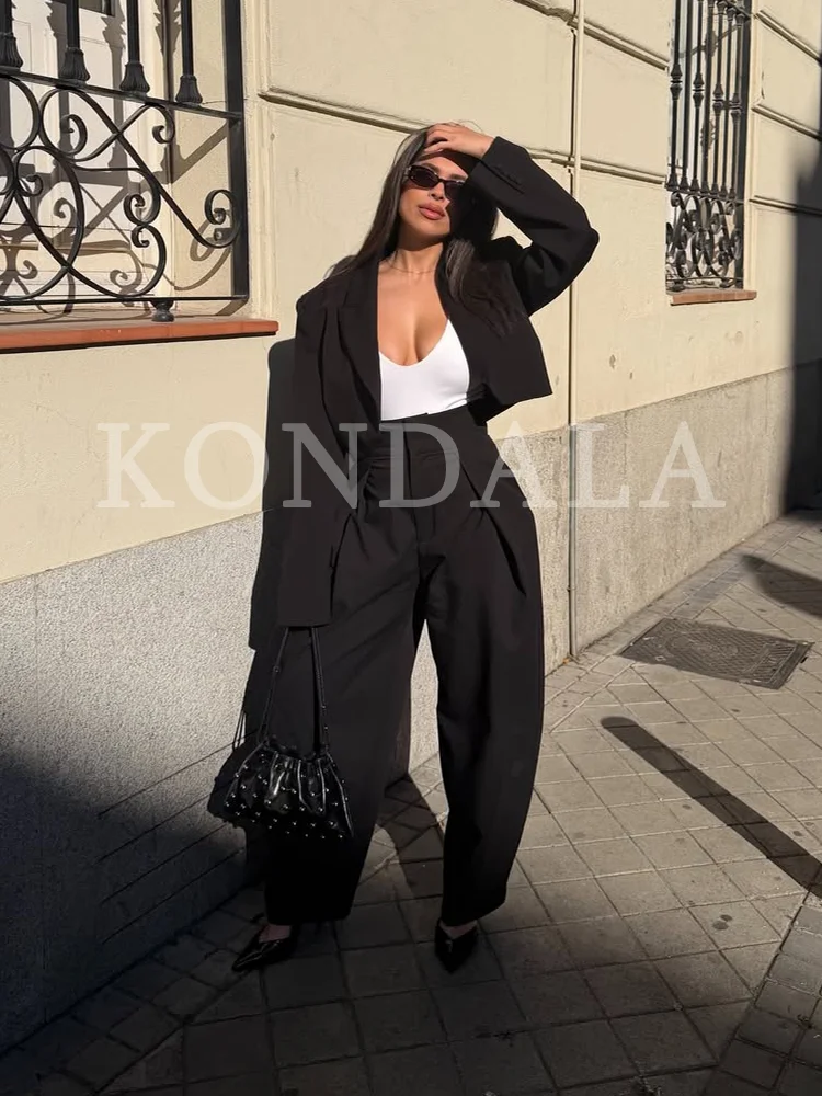 KONDALA Lady Trendy Broek Dames High Street Commute Geplooide Ballonbroek Nieuwe 2026 Lente Mode Elegante Casual Damebroek