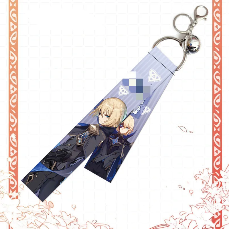 Genshin Impact Pendant Bell Mavuika Citlali Xilonen Furina Arlecchino Double-sided Ribbon Hanging Bag Streamer Keychain Gift
