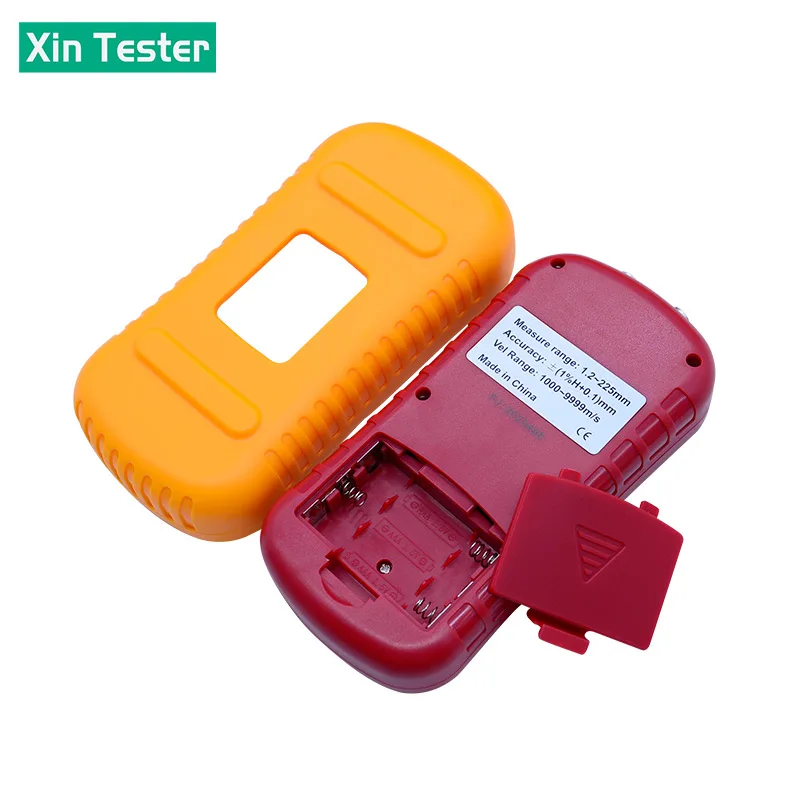 Xin Tester Digital Ultrasonic Thickness Gauge Tester LCD Display Metal Glass 1.2-225mm Sound Velocity Meter 0.1mm Resolution