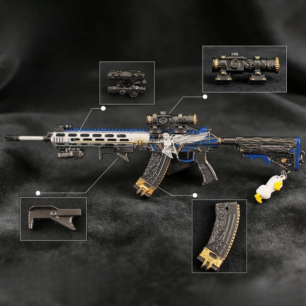 22cm delta force tenglong rifle de assalto-wu gou réplica arma chaveiro armas modelo jogo periférico brinquedo arma ornamento menino presente