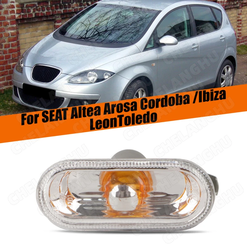 

2pcs For SEAT Ibiza / ST 2009 2010 2011 2012 2013 2014 2015 2016 2017 Side Marker Turn Signal Light Lamp Repeater Without Bulb