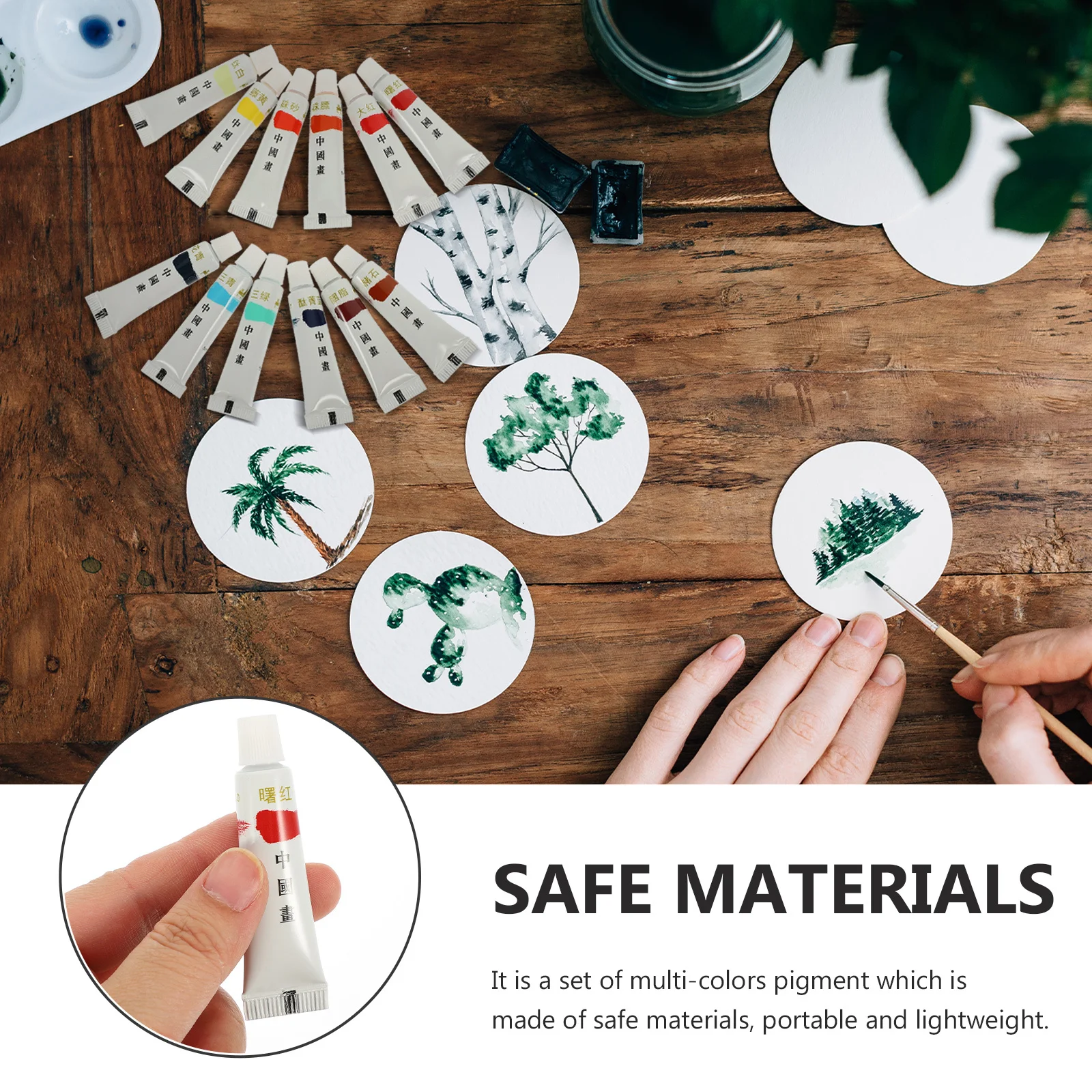 

1 Set Chinese Painting Premium Colorful Ink Landscape Painting Pigment Set For Traditional Watercolor Art Supply Multi-Color