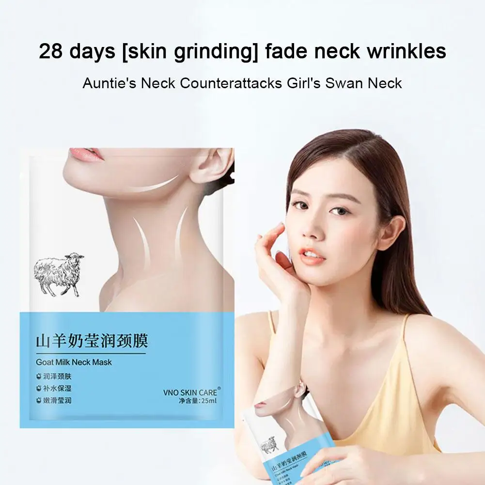 Leite de cabra pescoço colágeno elevador apertar pescoço remover linhas brancas desbotar preto hidratante creme anti-envelhecimento iluminar carro a5v3