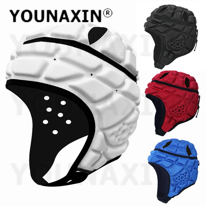 Unisex Rugby Helmet Headguard Headgear Soccer Cap Head Protector Soft Protective Helmet for Kids Youth Football S M L