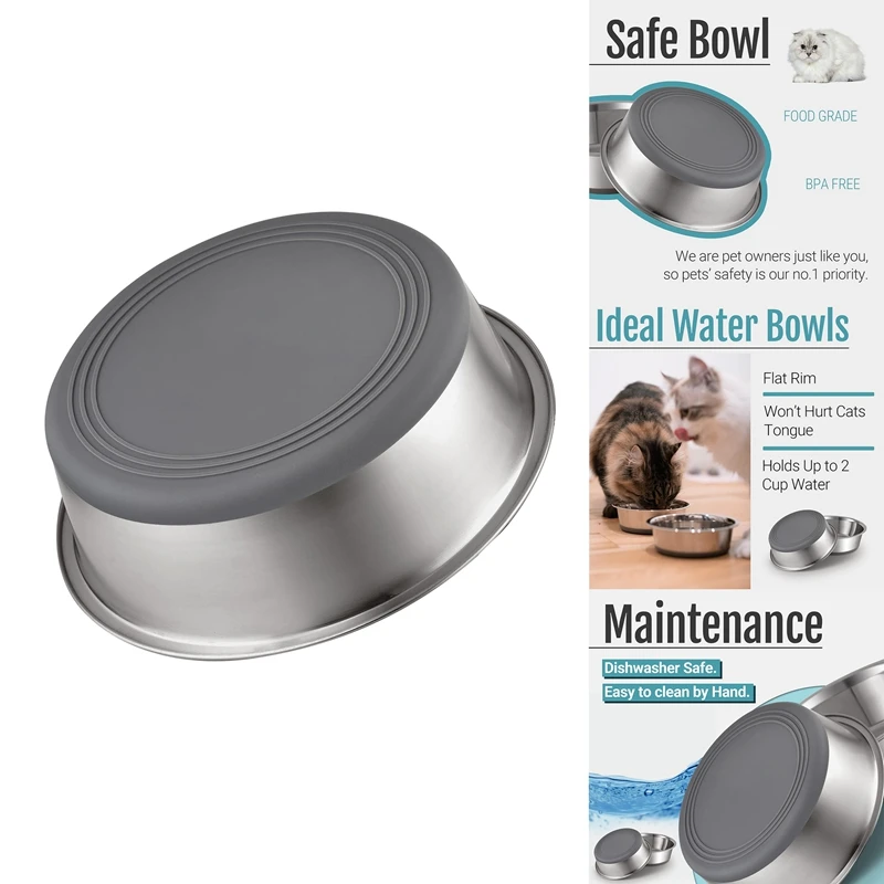 

Stainless Steel Pet Bowl Dog Bone Pet Supplies Tableware Non-Slip Cats Bowl Drinking Water Dog Basin Dog Bowls