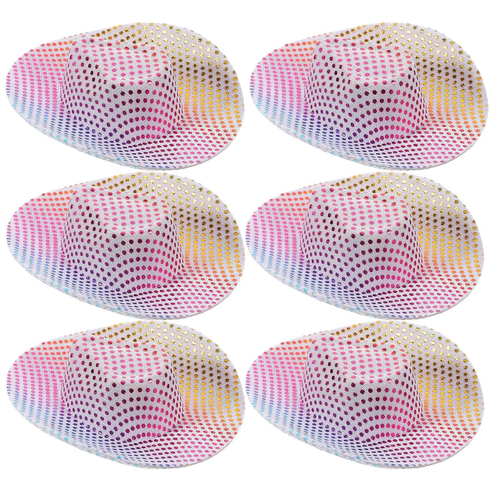 

6 Pcs Bottle Hats Glitter Craft Tiny Hats Accessories Polyester Material Break for Drinks