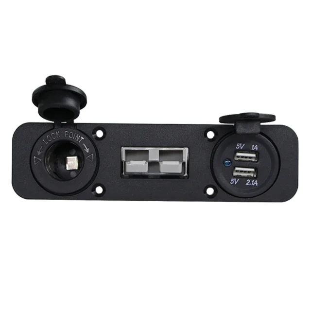 

Panel Mount Style With Car Accessory triple flush mount housing with 50a plug accessory power socket dual USB