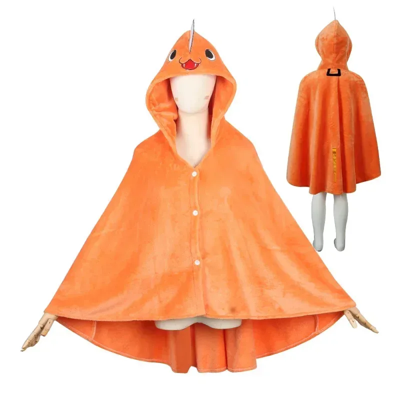 CyAnime 체인소맨 포치타 코스프레 의상 상의 망토 수면 담요 플러시 케이프 남녀 할로윈 의상