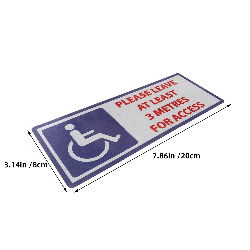 4Pcs Warning Sticker for Disabled Safety Keep Away Sign 3M Distance Highly Visible Reflective Adhesive Decal for Public Spaces