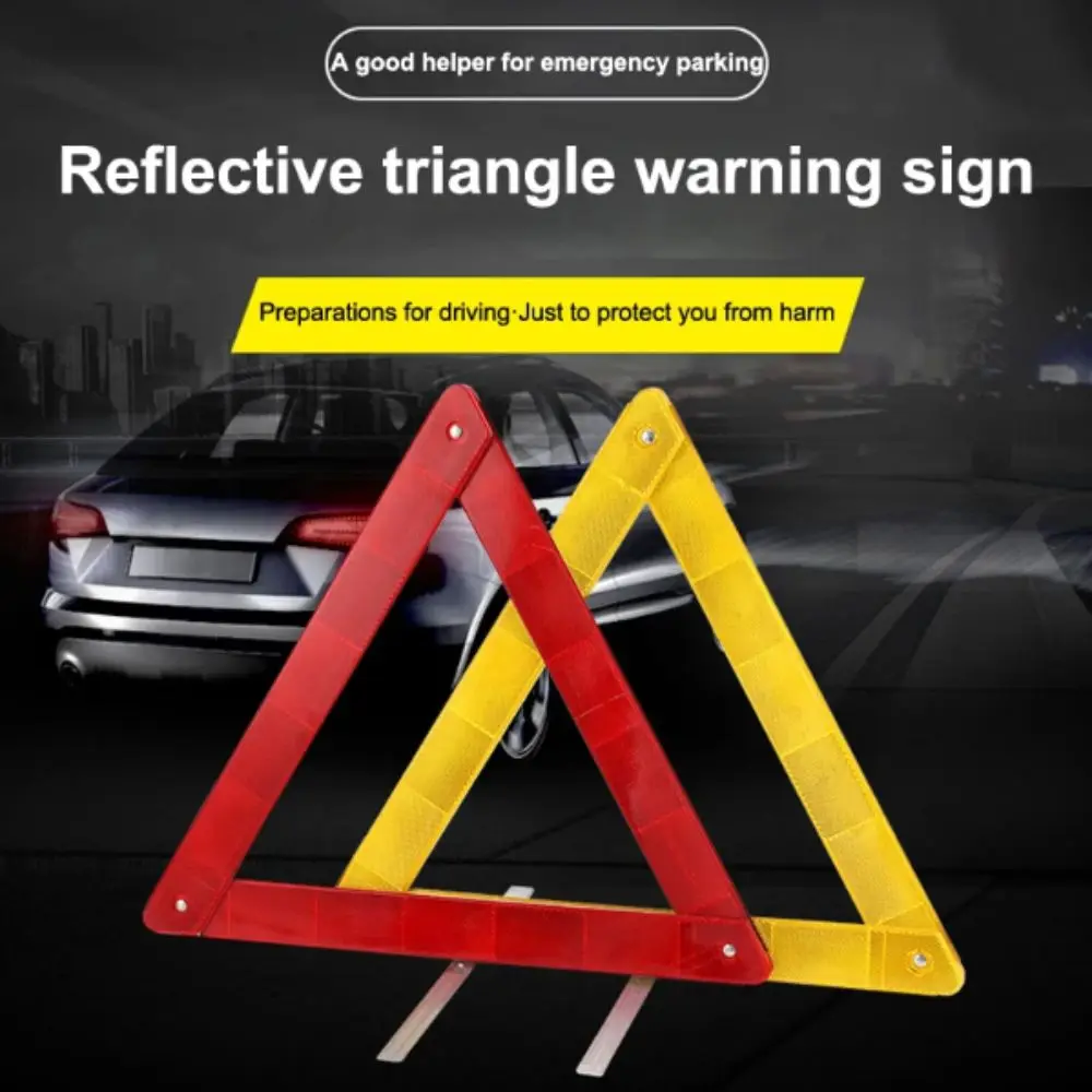 reflective-emergency-warning-triangle-foldable-folded-stop-sign-reflective-triangle-2pcs-set-metal-bracket-road-safety-device
