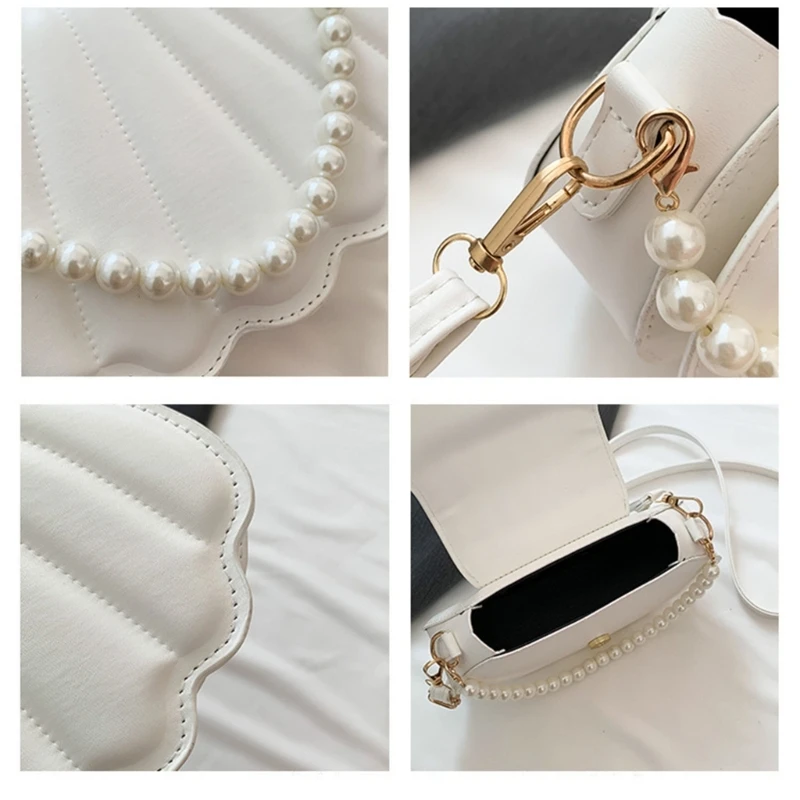 Women Bags Fashion Pearl Chain Handbag Trend Crossbody Bag All-matching Shoulder Bag Seashells Evening Bag