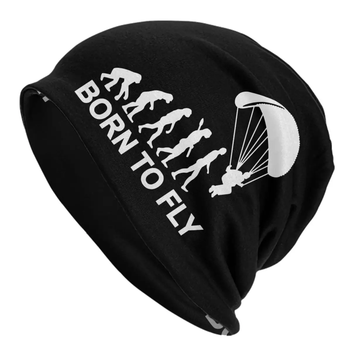 Custom Evolution Skydiving Born To Fly Bonnet Hats Fashion Knit Hat For Winter Warm Paraglider Paragliding Skullies Beanies Caps