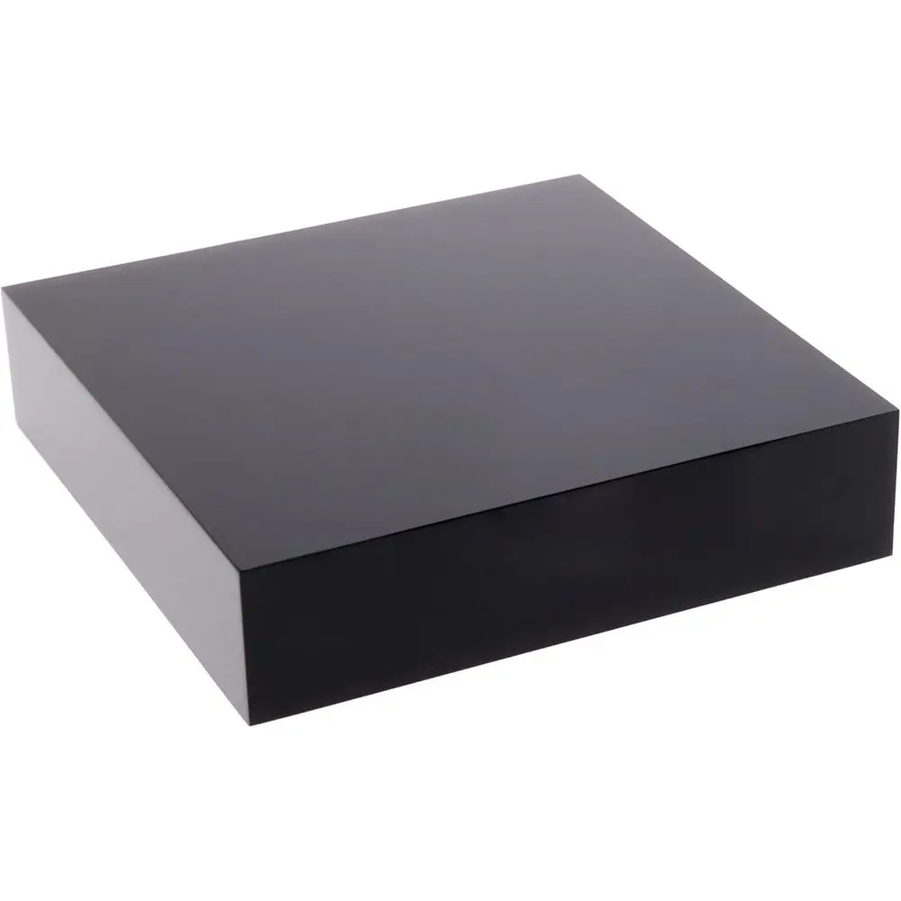 

1-Inch High Glossy Black Acrylic Square Stand, 4x4 Inches (Set of 2)