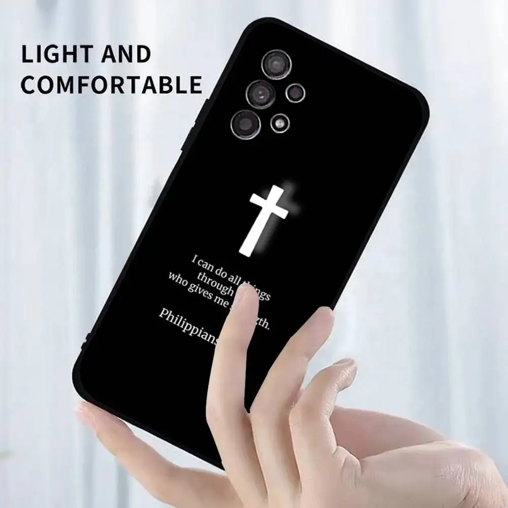 神の計画 イエス 聖書の言葉 電話ケース サムスン S25、S24、S23、S22、S21、S20、S10、ウルトラ、プラス、ライト、FE、ソフトシリコンブラックカバー用