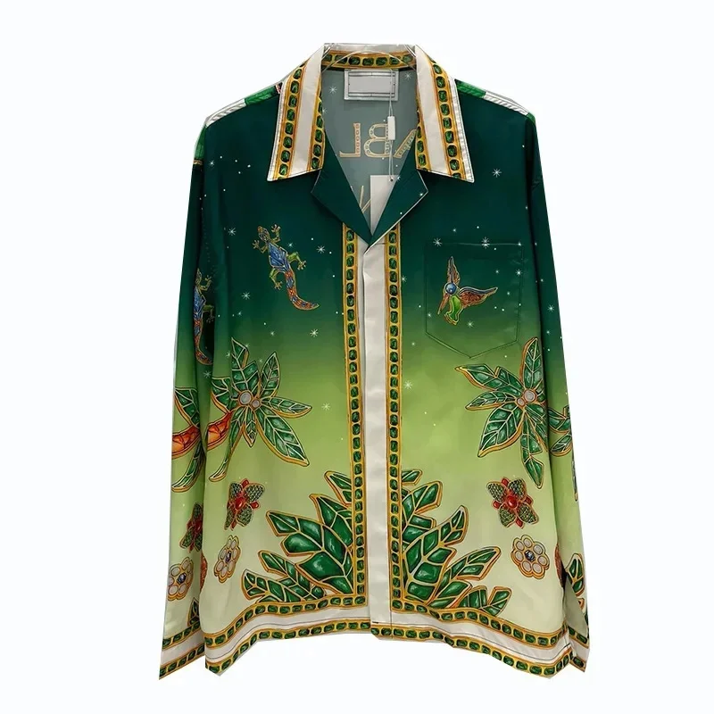 Leichtes Luxus-3D-Langarmhemd für Herren, exquisites Langarmhemd für Herren und Damen, 100 % Polyesterfaser, modisch und