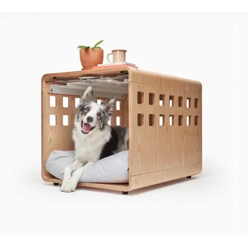 Hand Made Solid Wood Pet Bed House Crate Table Modern Luxury Furniture for Dog