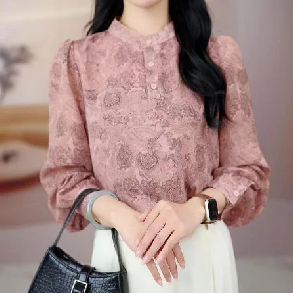 

Lightweight Breathable Ice Silk Long Sve irt Women's Sle Thin Mom irt Cross-Border TEMU Xiong Faionable Commute Sle