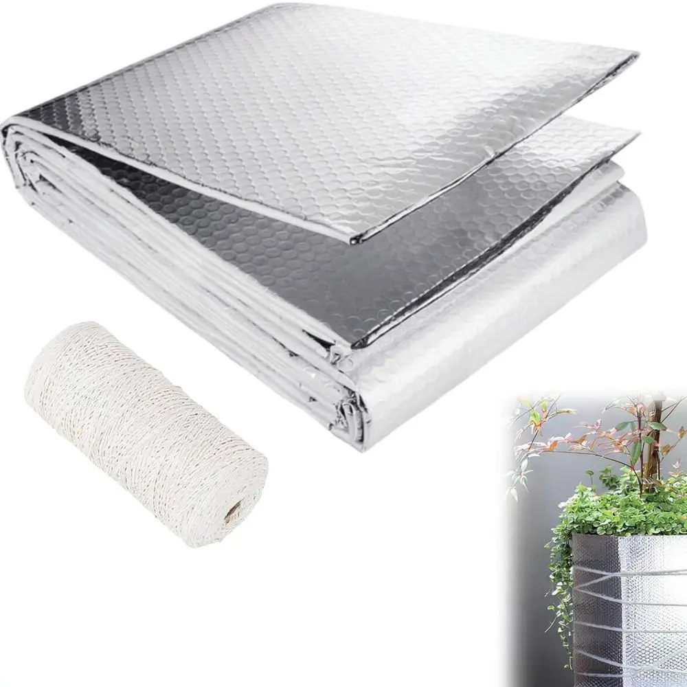 Double Sided Aluminum Thermal Bubble Film Winter Garden Plant Protection Wrap Frost Resistance Guard For Potted Flowers
