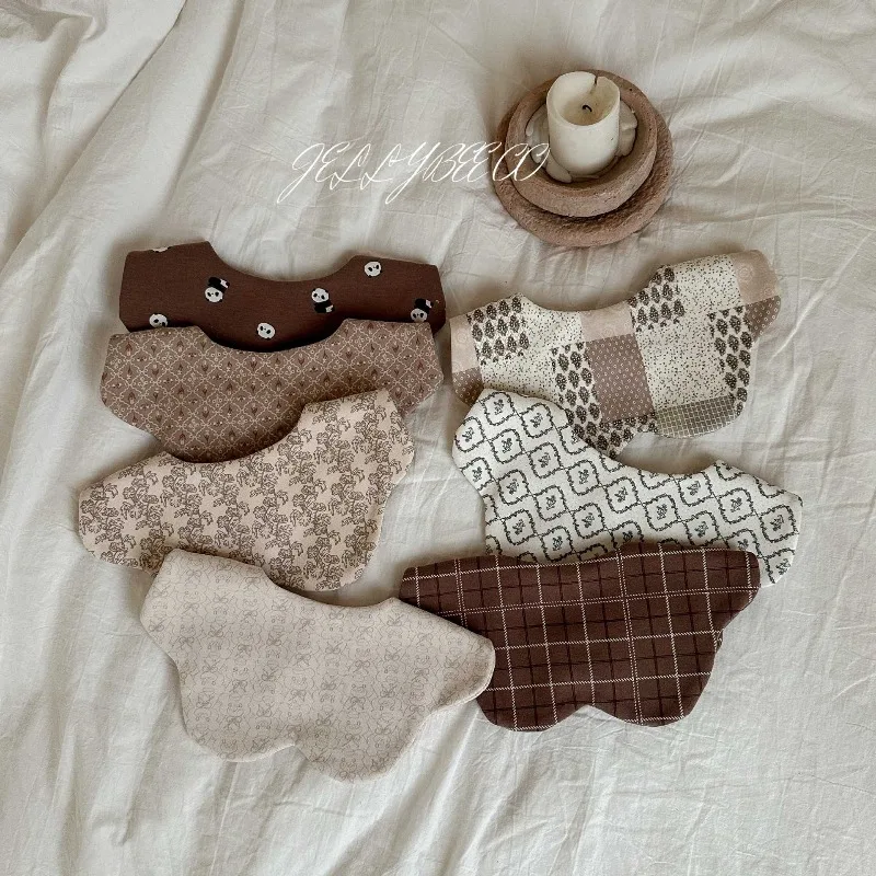 

Super Soft Organic Cotton Baby Bandana Bibs 2025 New Double-Sided Drool Bib for Boys Girls Korean Ins Fashion Teething Necklace