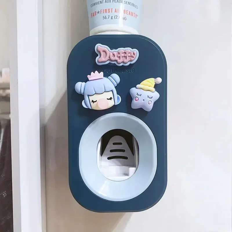 Automatic Kids Toothpaste Dispenser Toothpaste Squeezer for Children Household Cartoon Toothbrush Holder Bathroom Accessories