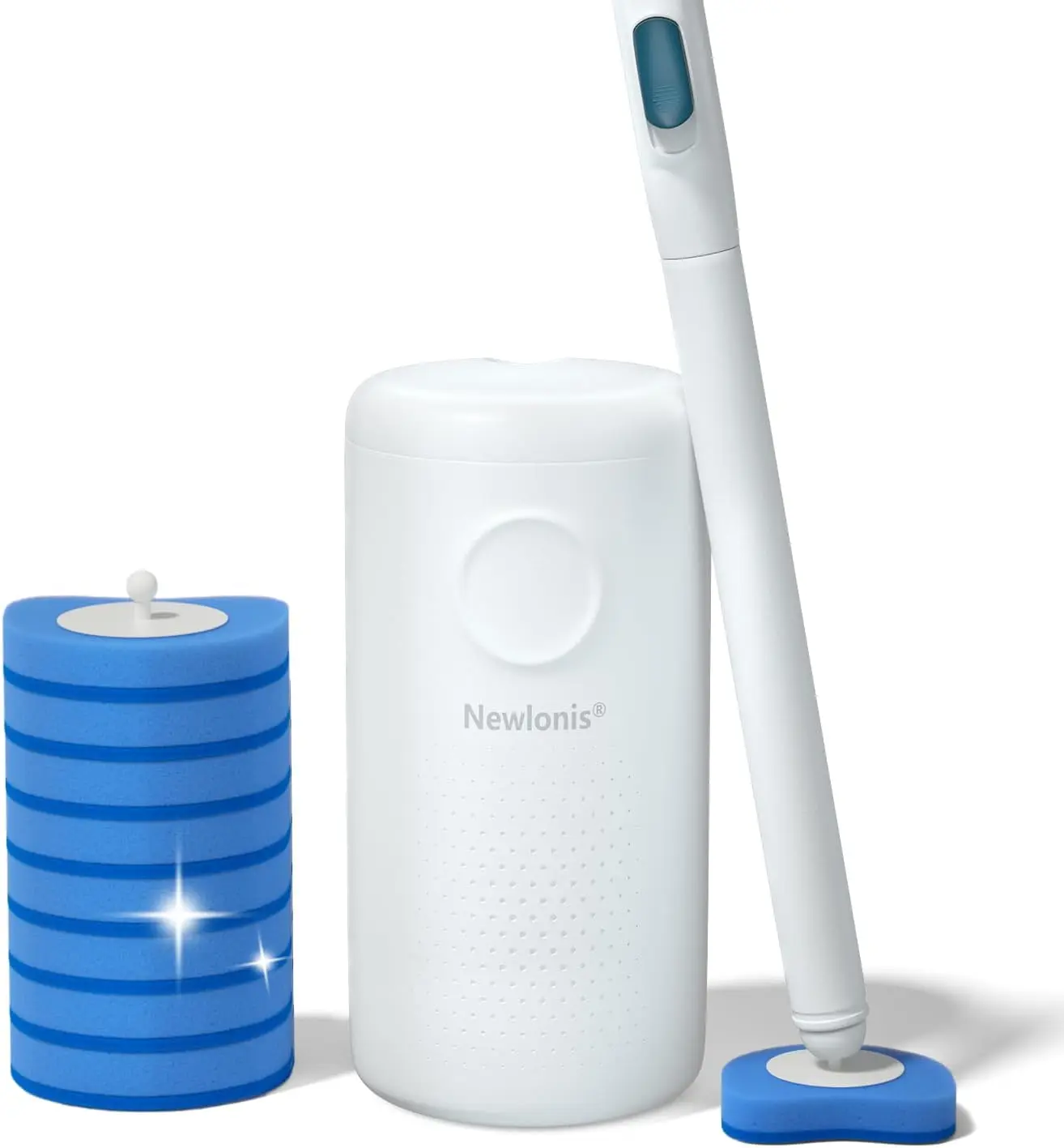 

Disposable Toilet Brush with 8 Refills, Wall-Mounted Cleaning Wand, Holder Included