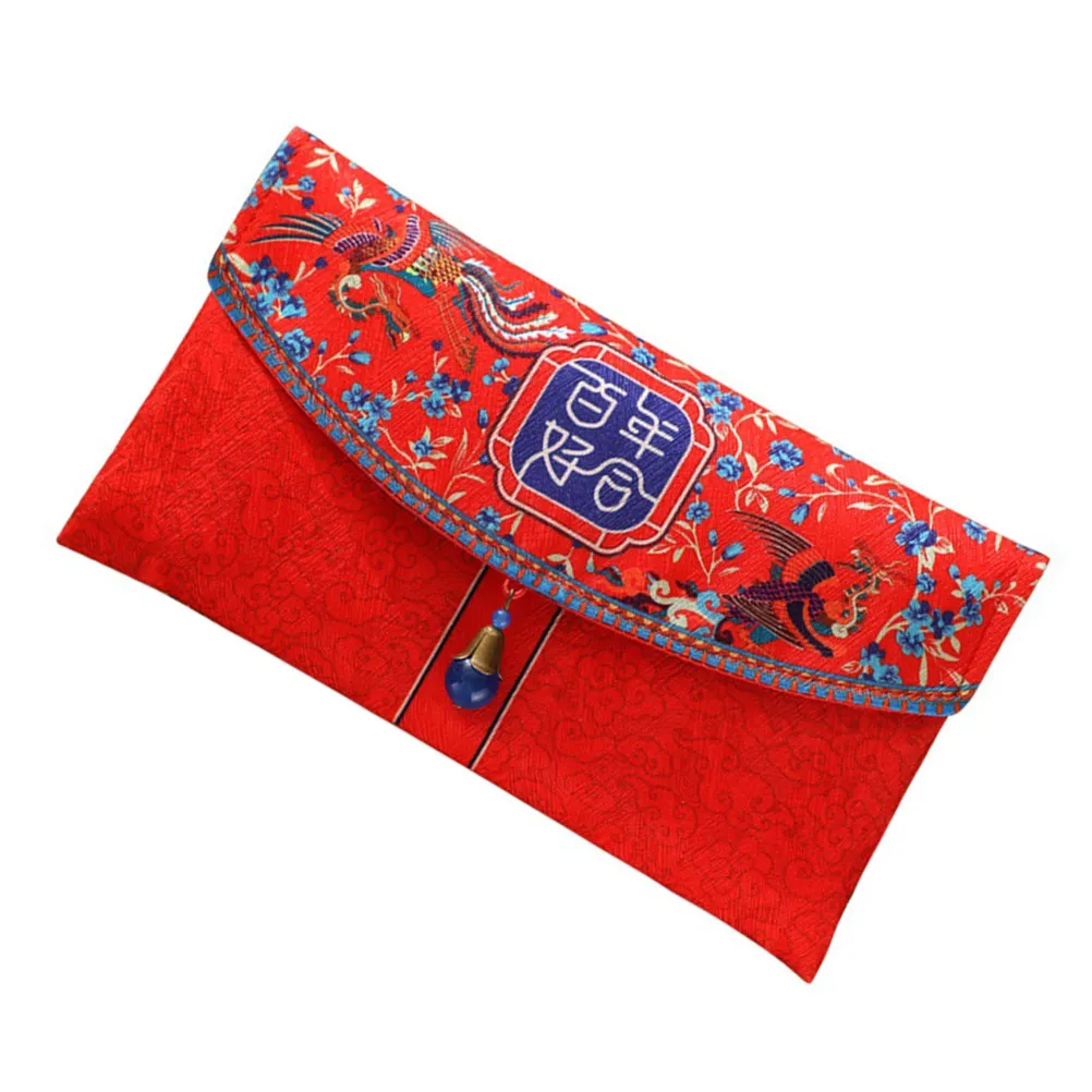 

Wedding Red Envelopes Chinese Money Envelopes Premium Fabric Retro Design Money Holder for Cash Necklace Bracelet Watch