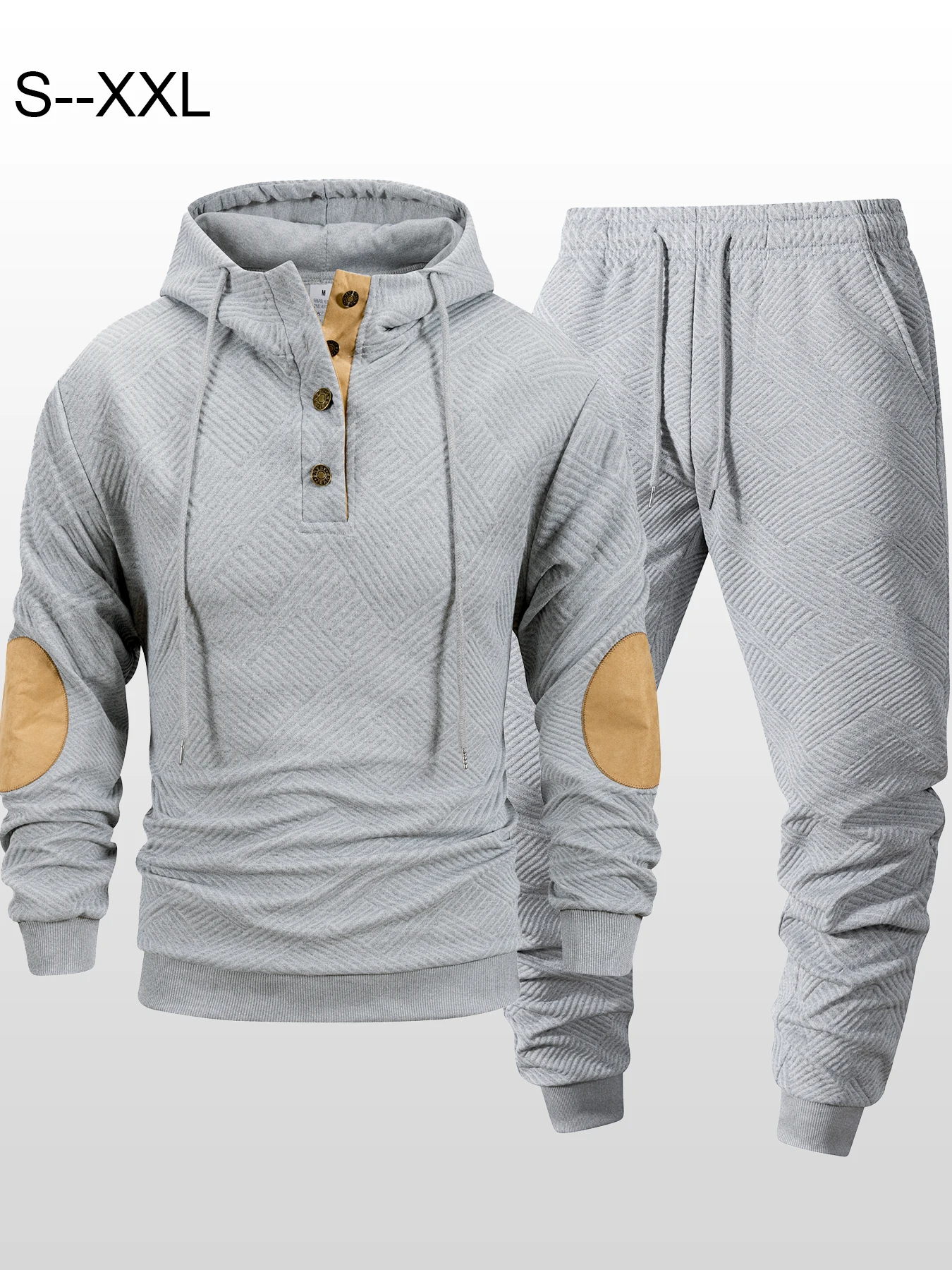 Men's Hooded Sweatshirt + Pants Two-piece Set Outdoor Men's Pullover Running Casual Sweatshirts Sweatpants Men's Clothing