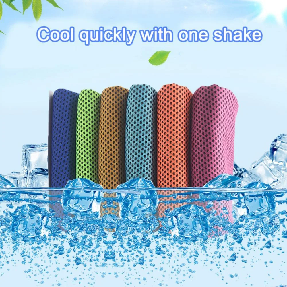 8PCS Mesh Texture Cooling Towel Polyester Multicolor Microfiber Towel Lightweight Sweat Absorbent Chilly Towel Hot Weather
