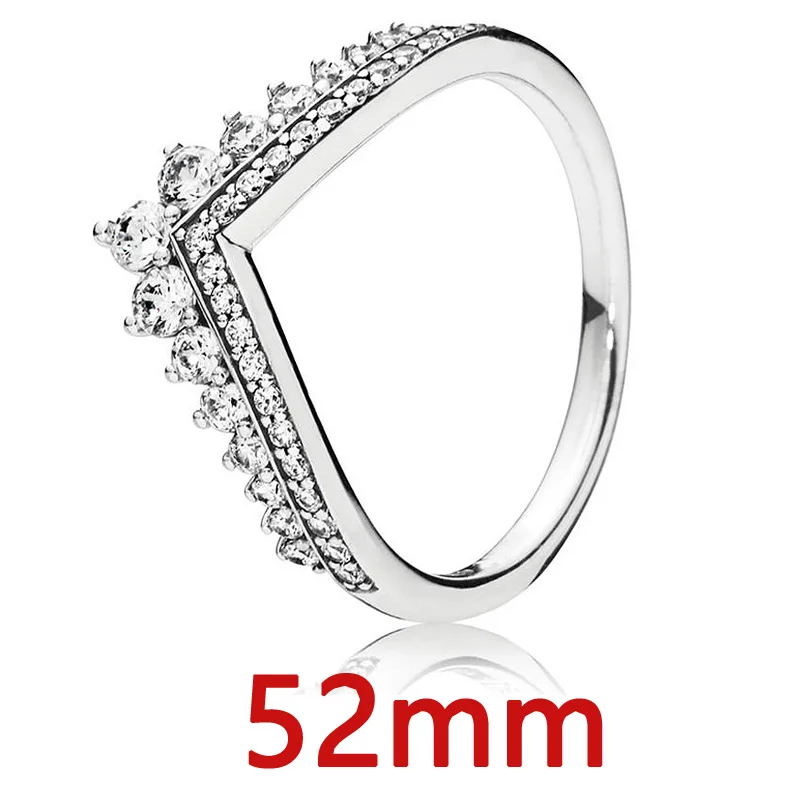 Women's 925 Sterling Silver Princess Wishbone Earring & Ring Set, Crystal