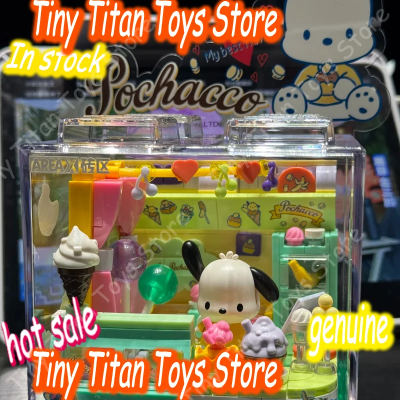 

AREAX Sanrio Characters Building Blocks Cute Shop Box Kuromi Hello Kitty Assembly Toy Desktop Ornament Birthday Gift For Girls