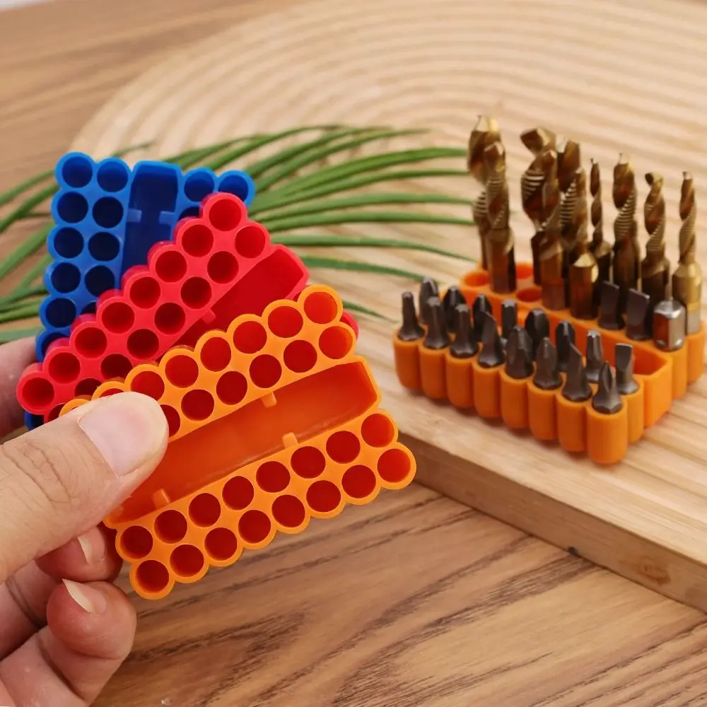 Durable 32 Holes Bit Holder High Elasticity PVC Screwdriver Drill Bit Organizer Hex Shank Organizer 6.35MM Shank